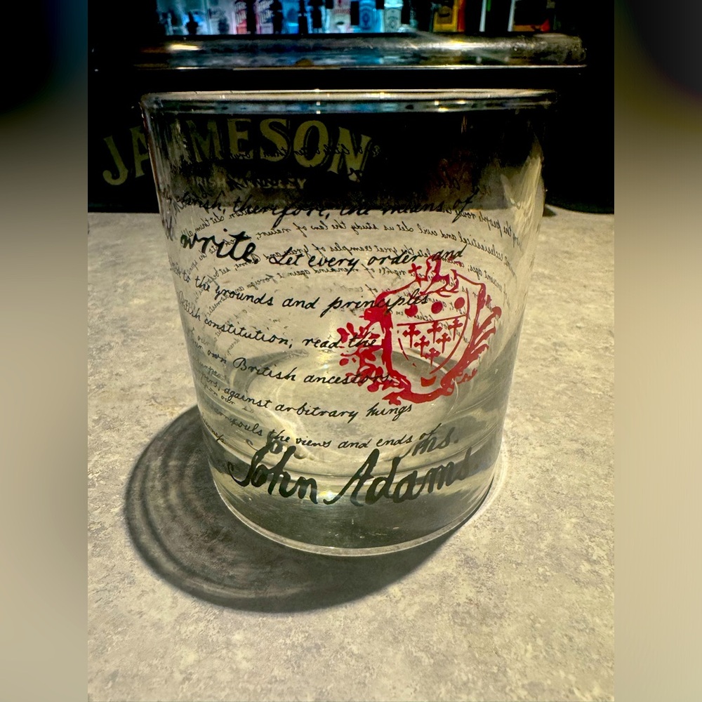 Vintage Tumbler Glass, John Adams Quote